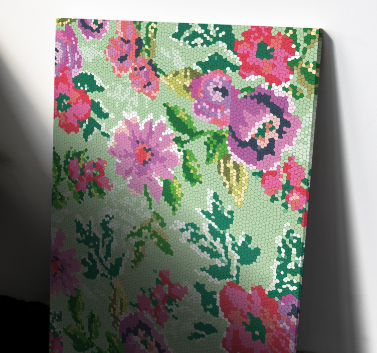 Leinwandbild Blume mosaik blumenmuster - TenStickers