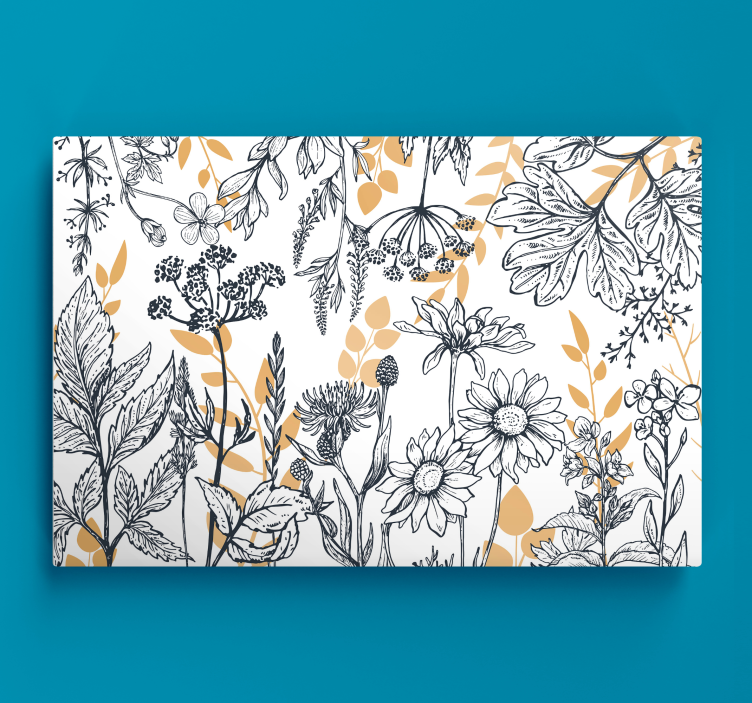 Leinwandbild Blume Variante "glamour floral" mit gold - TenStickers