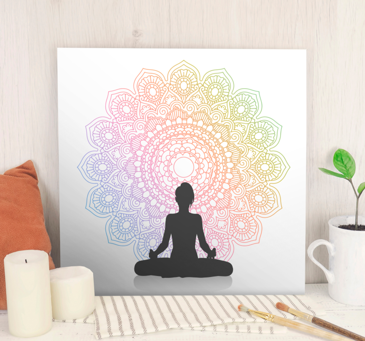 Mandala Wandbilder Regenbogen yoga - TenStickers