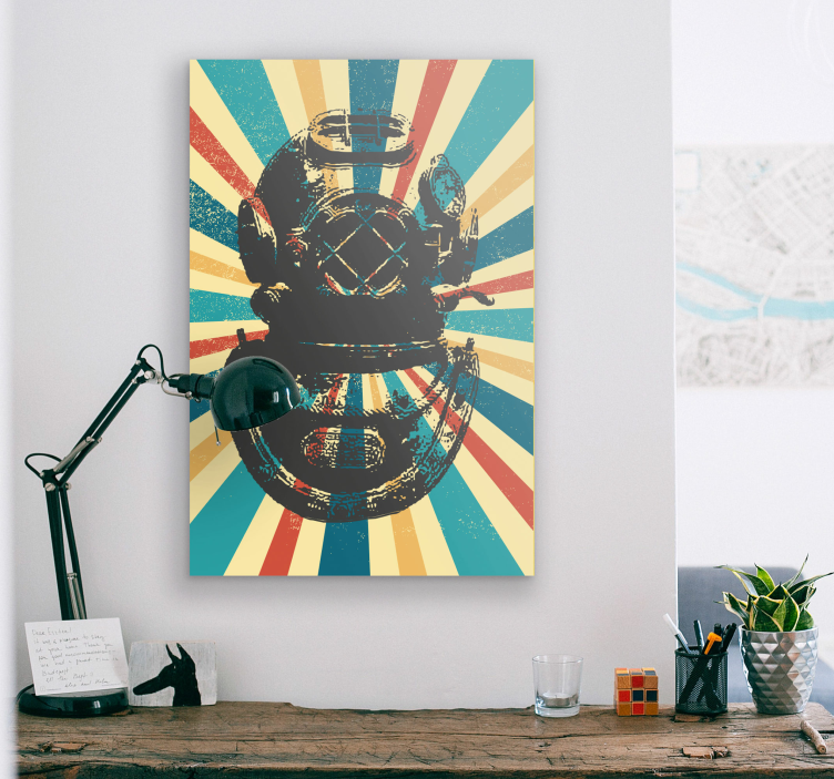 Wandbild Taucherhelm Vintage - TenStickers