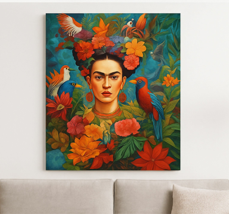 Kunst auf Leinwand frida kahlo exotische vögel - TenStickers