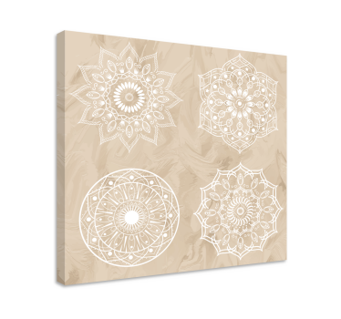 Wandbild Mandala Vier beige mandalas - TenStickers