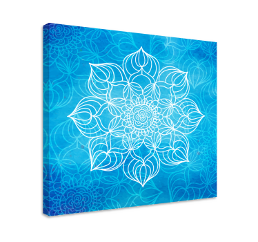 Wandbild Mandala Blauer farbspritzer - TenStickers