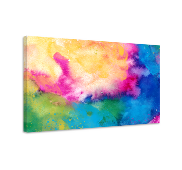 Leinwandbild abstrakt lebendige aquarellwirbel - TenStickers