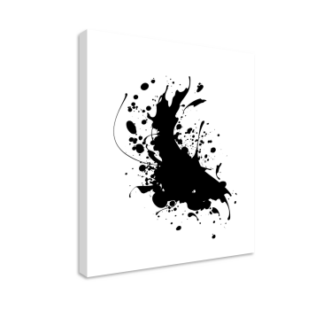 Leinwandbild abstrakt dynamischer schwarzer spritzer - TenStickers