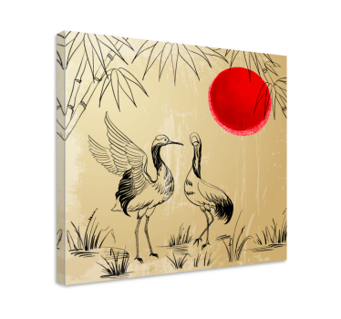 Mandala wandbilder kraniche und sonne - TenStickers