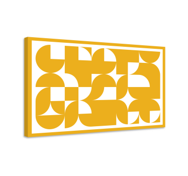 Leinwandbild geometrisch Kunst formt gelbes Muster - TenStickers