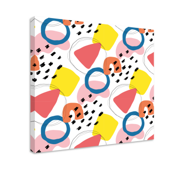 Geometrische wandbilder mit bunten abstrakten formen - TenStickers