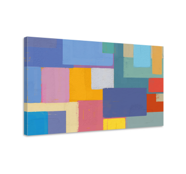 Leinwandbild abstrakt mit lebendigen geometrischen figuren - TenStickers