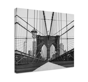 Wandbilder 3D Schwarz-weiße brooklyn bridge - TenStickers