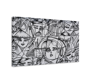 Leinwandbild abstrakt gesichter im abstrakten design - TenStickers