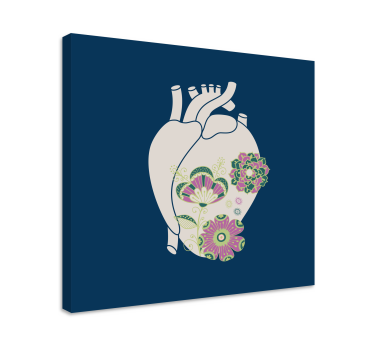 Leinwandbild abstrakt herzblumen design - TenStickers