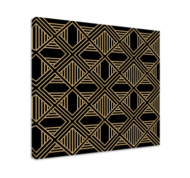 Geometrische wandbilder mit goldenem muster - TenStickers