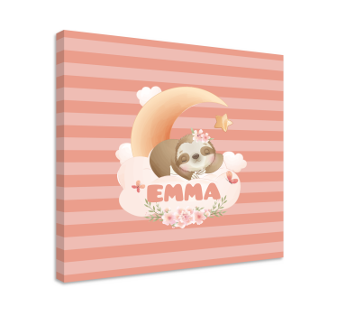 3d leinwandbild faultier und mond - TenStickers