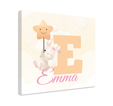 3d leinwandbild glücklicher hase mit stern - TenStickers