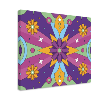 Leinwandbild abstrakt buntes geometrisches muster - TenStickers