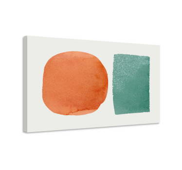 Leinwandbild abstrakt kreisförmige und rechteckige aquarelle - TenStickers