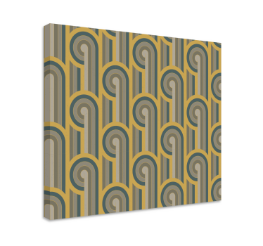 Geometrische wandbilder mit geschwungenem linienmuster - TenStickers