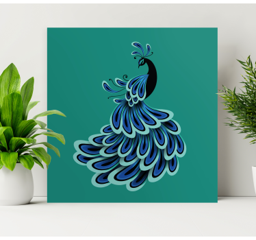 3d leinwandbild elegantes pfauendesign - TenStickers