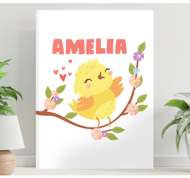 3d leinwandbild fröhlicher gelber vogel - TenStickers