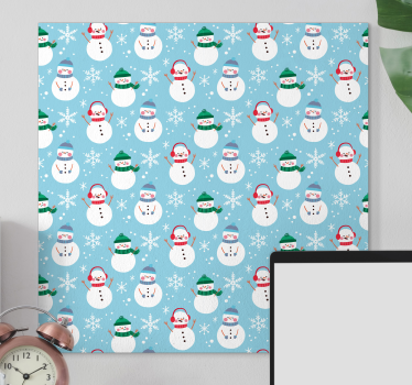3d leinwandbild schneemann muster - TenStickers