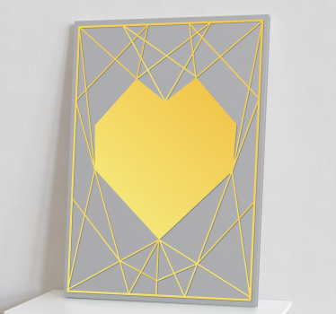 Geometrische wandbilder gelbes herz geometrie - TenStickers