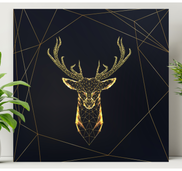 geometrische Wandbilder Geometrischer hirsch mit gold - TenStickers