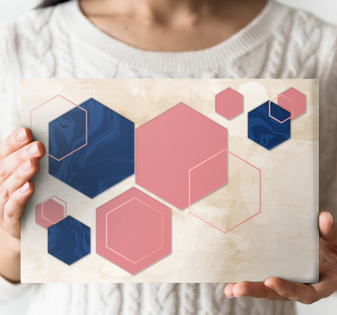 Geometrische wandbilder in abstrakten sechseckigen formen - TenStickers
