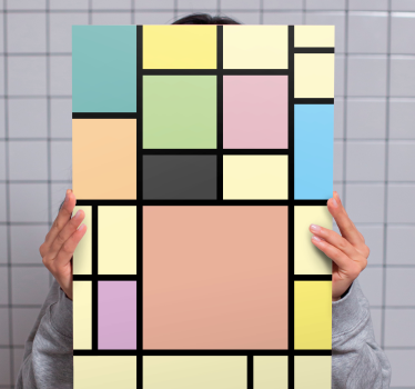 Geometrische wandbilder in lebendigen formen - TenStickers