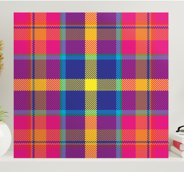 Geometrische wandbilder mit buntem schachmuster - TenStickers