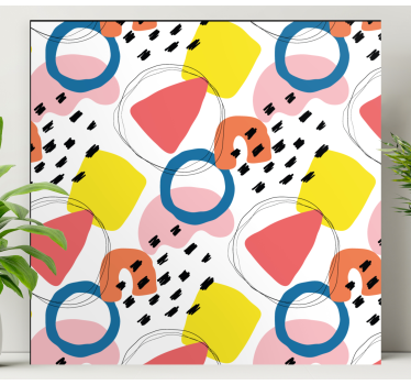 Geometrische wandbilder mit bunten abstrakten formen - TenStickers