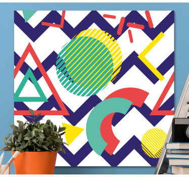 Geometrische wandbilder mit dynamischen formen - TenStickers