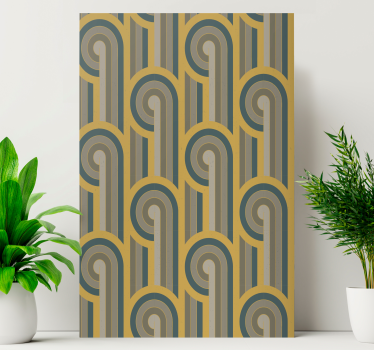 Geometrische wandbilder mit geschwungenem linienmuster - TenStickers