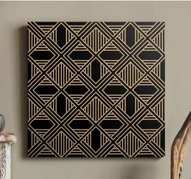 Geometrische wandbilder mit goldenem muster - TenStickers
