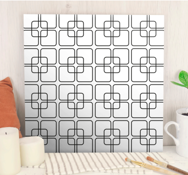 Geometrische wandbilder mit komplexem quadratmuster - TenStickers