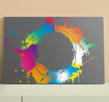 Leinwandbild abstrakt bunter spritzkreis - TenStickers