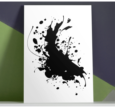 Leinwandbild abstrakt dynamischer schwarzer spritzer - TenStickers