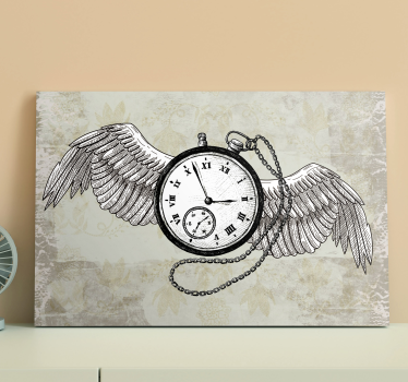 Leinwandbild abstrakt fliegende uhr - TenStickers