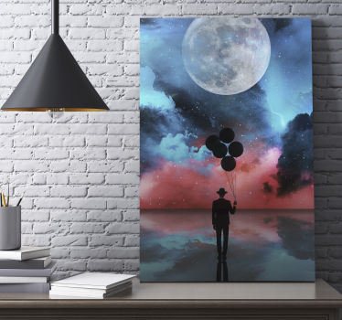 Leinwandbild abstrakt geheimnisvolle ballon-silhouetten - TenStickers