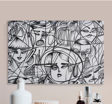 Leinwandbild abstrakt gesichter im abstrakten design - TenStickers
