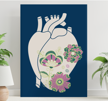 Leinwandbild abstrakt herzblumen design - TenStickers