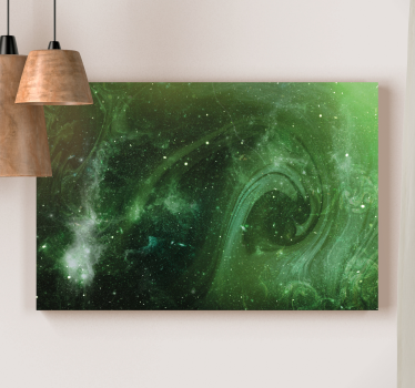 Leinwandbild abstrakt kosmischer grüner wirbel - TenStickers