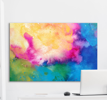 Leinwandbild abstrakt lebendige aquarellwirbel - TenStickers