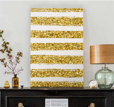 Leinwandbild abstrakt mit goldenen glitzerstreifen - TenStickers