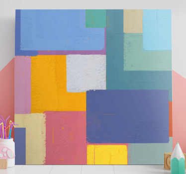 Leinwandbild abstrakt mit lebendigen geometrischen figuren - TenStickers