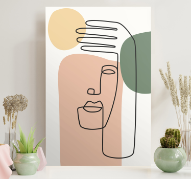 Leinwandbild abstrakt mit liniengesicht - TenStickers