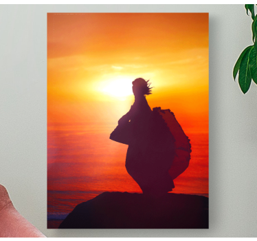 Leinwandbild abstrakt silhouette bei sonnenuntergang - TenStickers