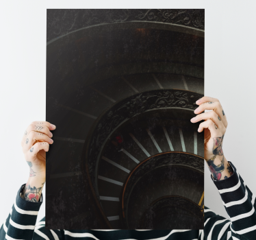 Leinwandbild abstrakt spiraltreppe tiefe - TenStickers