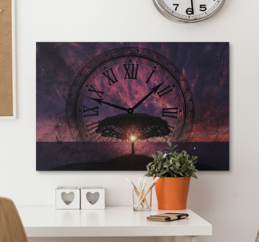 Leinwandbild abstrakt zeitloser baum sonnenuntergang - TenStickers