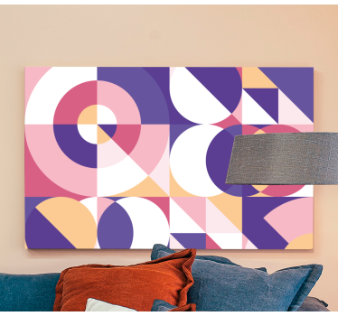 Geometrische Wandbilder lila kreise und dreiecke - TenStickers